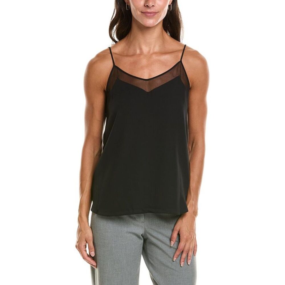 T Tahari Womens Solid Spaghetti Strap Tank, Black